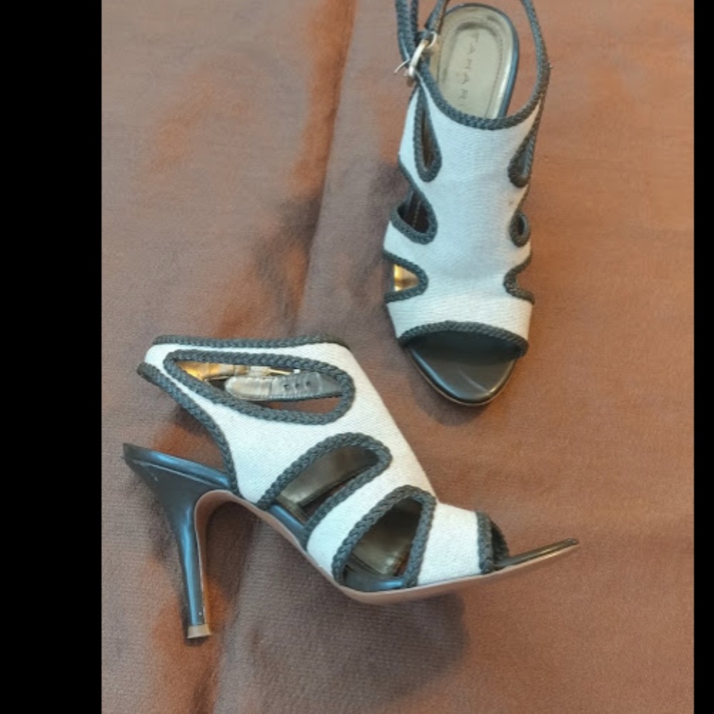 Tahari Heels, Canvas and patent leather